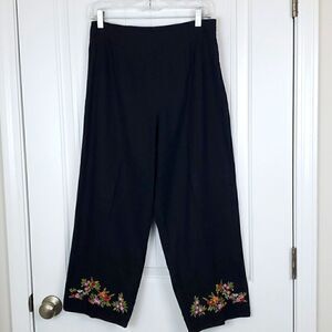 Premier International for Ladies,  Linen Embroidered Pant, Size Medium (10-12)